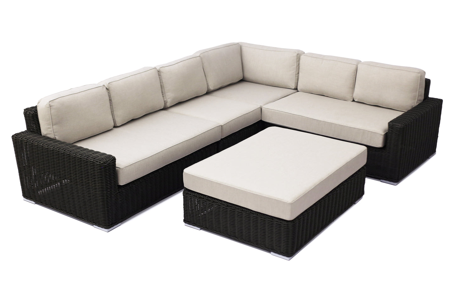 Agave sectional set with ottoman and sunbrella cushions