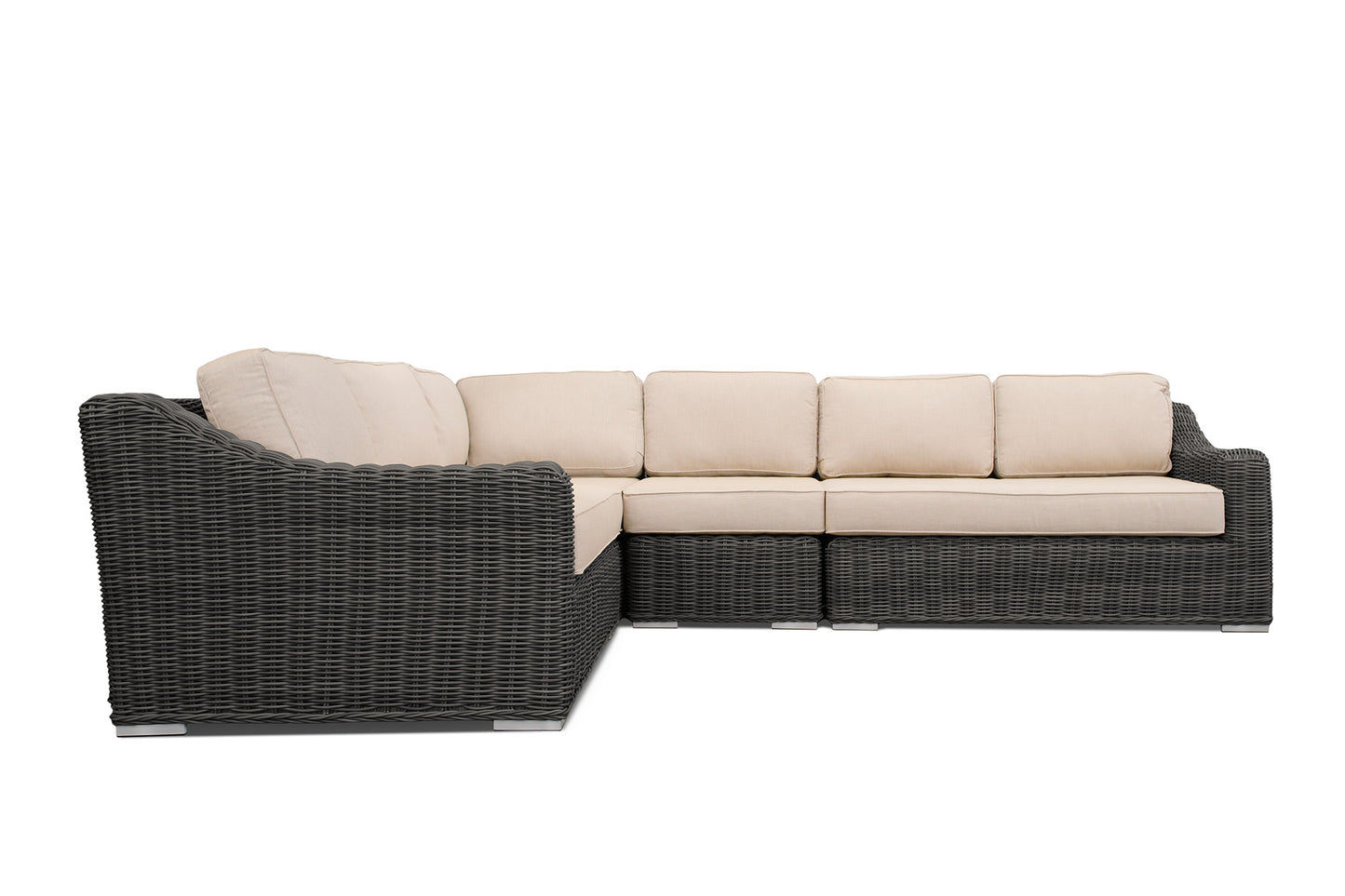 Bretton Full Round Wicker Sectional with Sunbrella Cushions