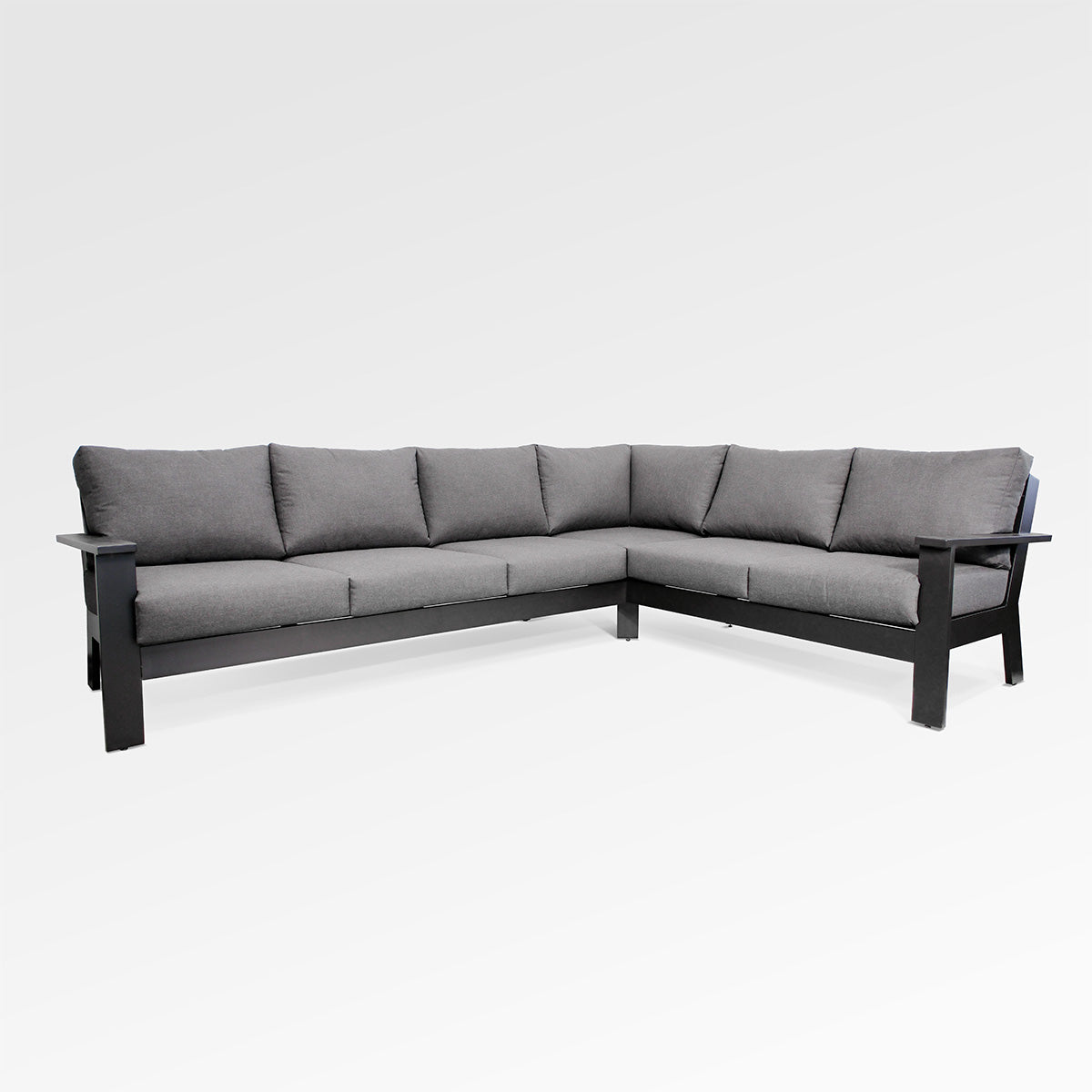 Magnolia Black Aluminum Sectional with Sunbrella® Cushions