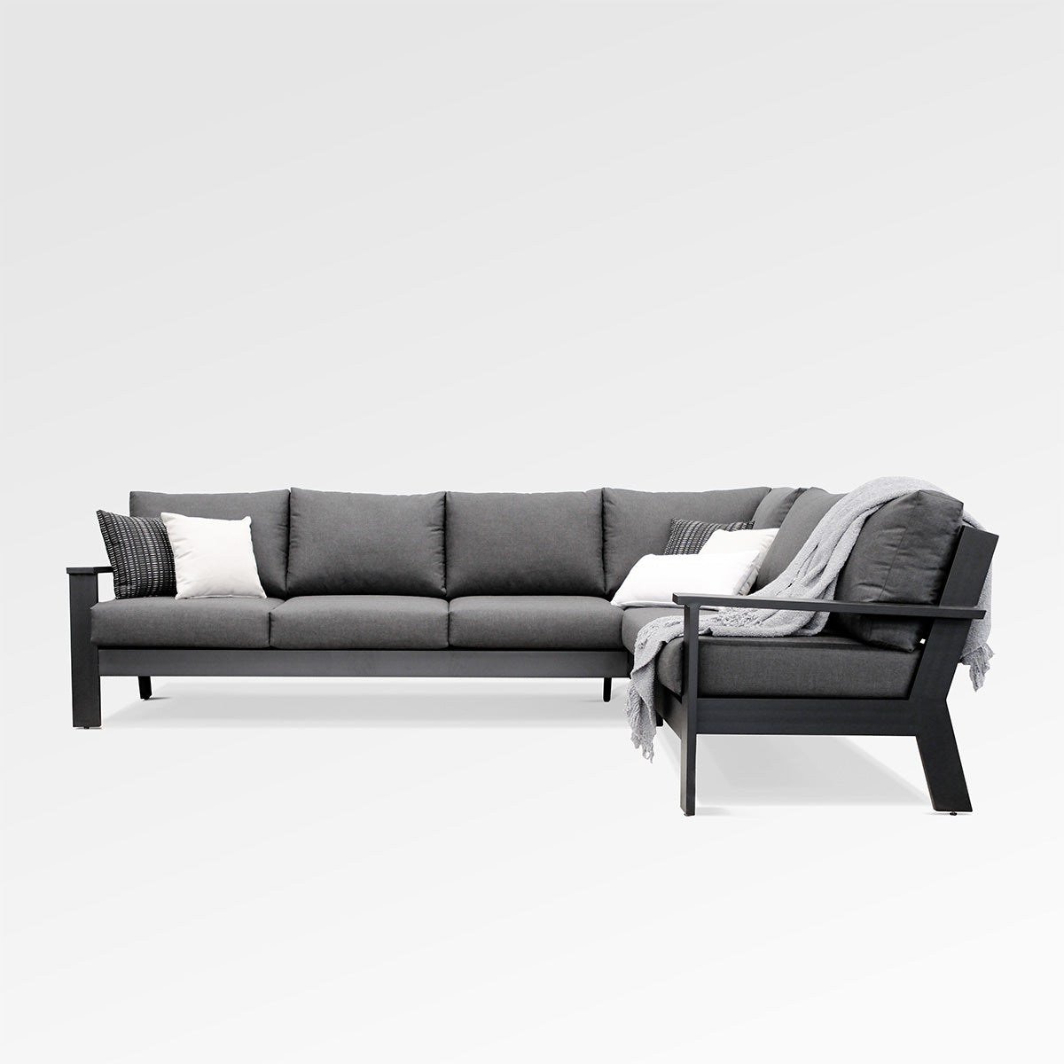 Magnolia Black Aluminum Sectional with Sunbrella® Cushions