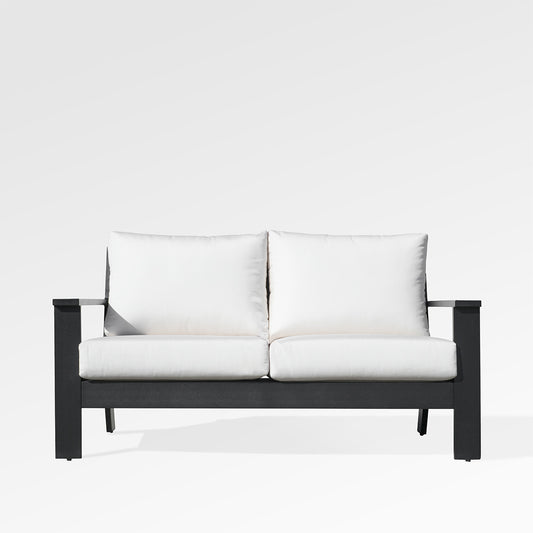 Magnolia Black Aluminum Loveseat with Sunbrella® Cushions