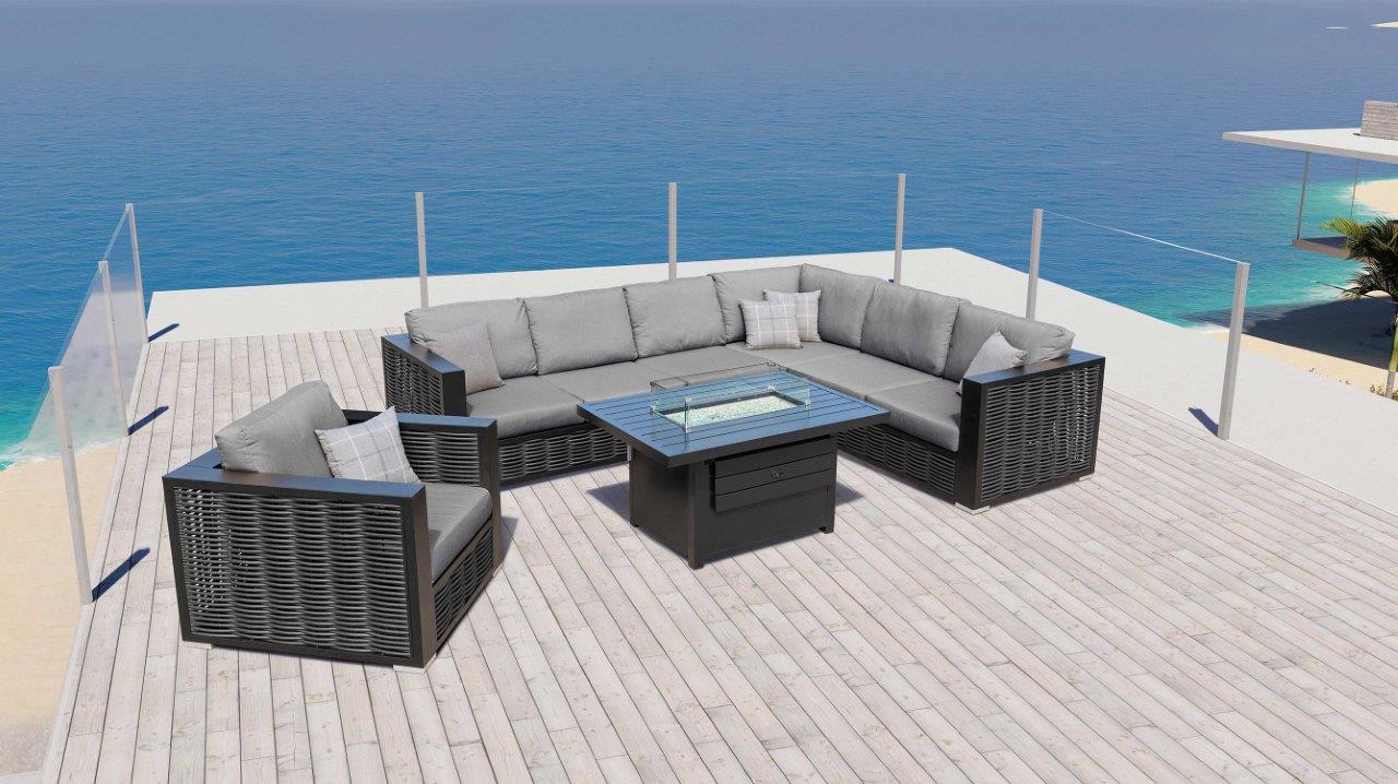 Chestnut LUX Sectional with Sunbrella® Cushion - Enclover