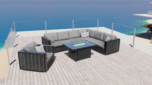 Chestnut LUX Sectional with Sunbrella® Cushion - Enclover