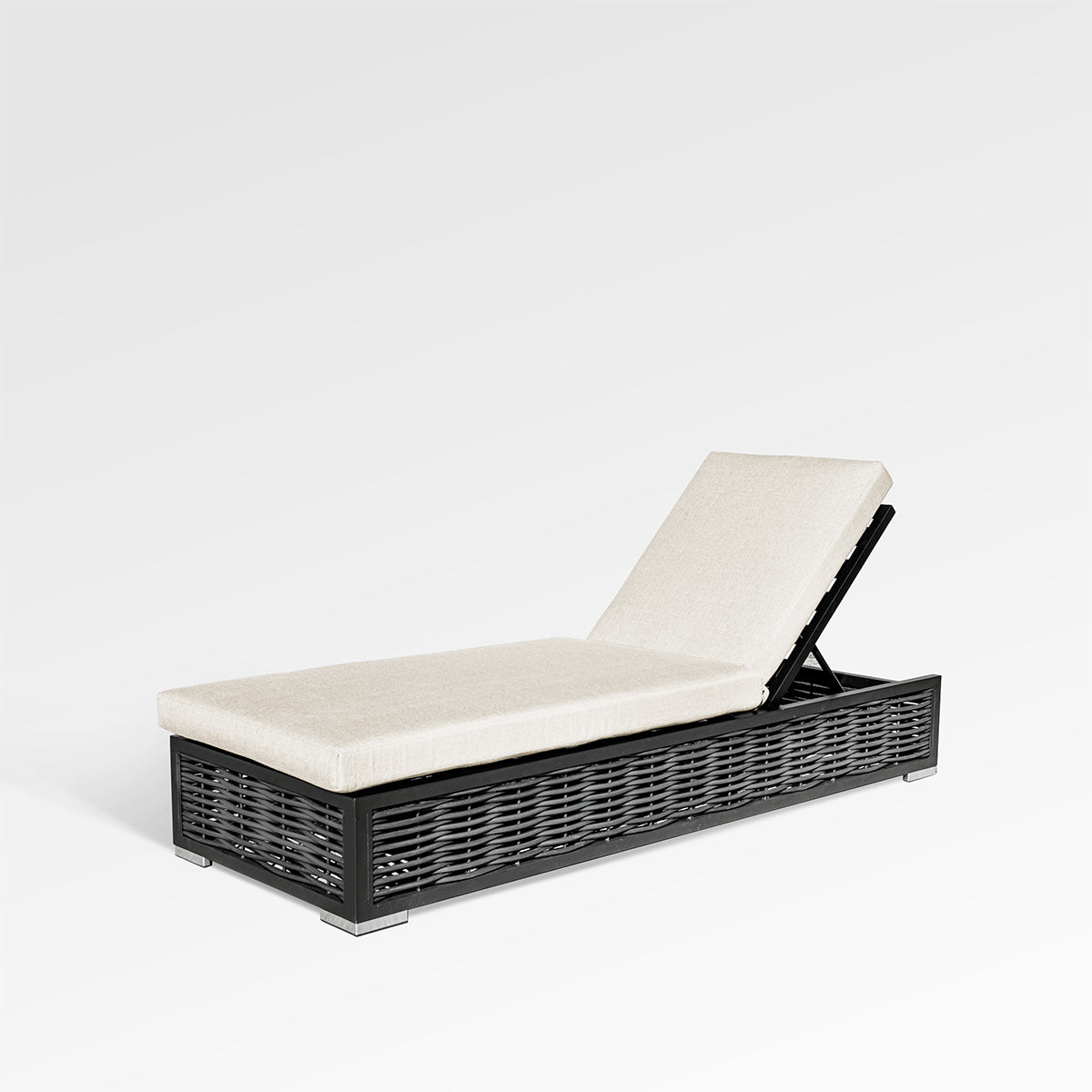 Chestnut LUX Black Chaise Lounge with Sunbrella® Cushions - Enclover