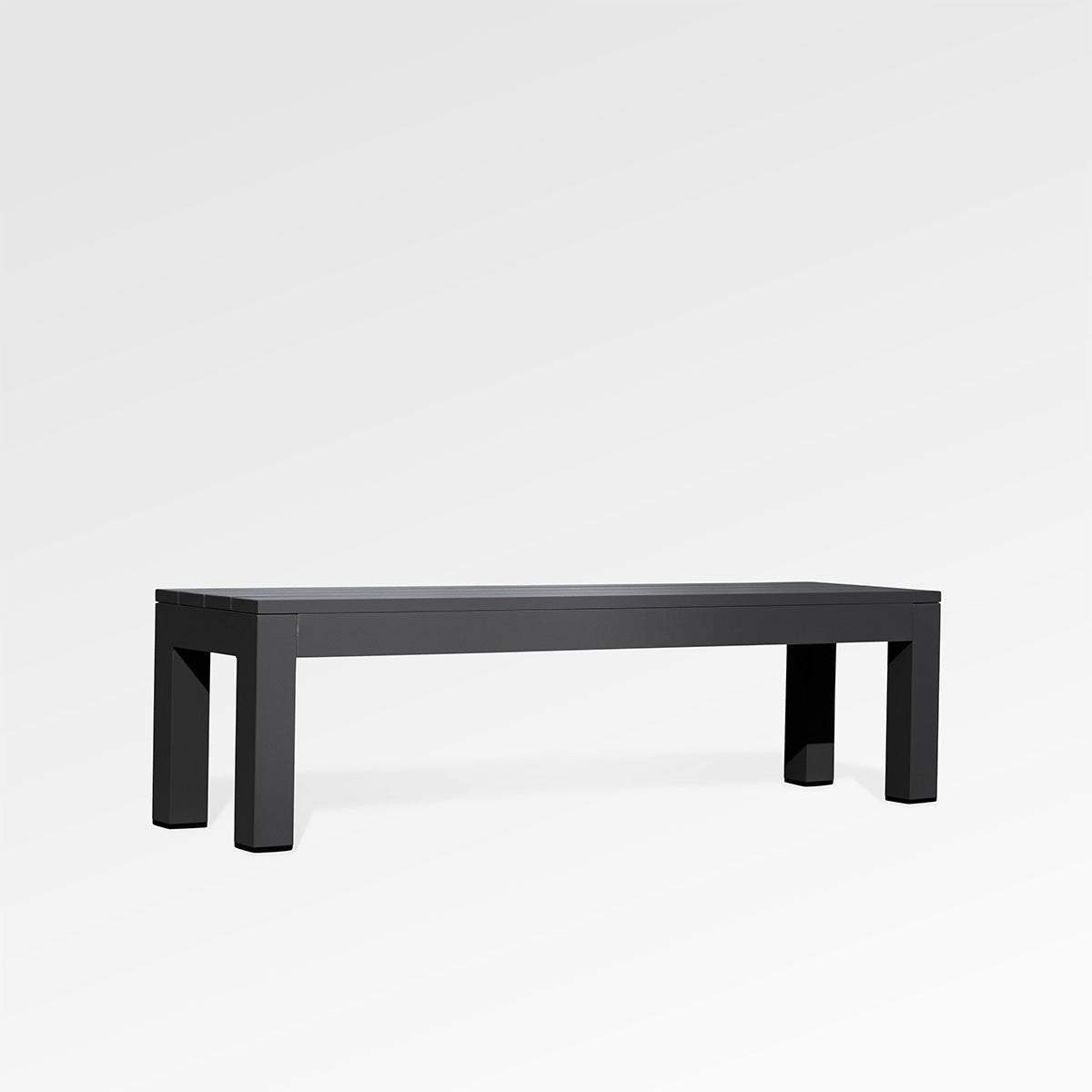 Chestnut Lux Black Aluminum Dining Bench - Enclover