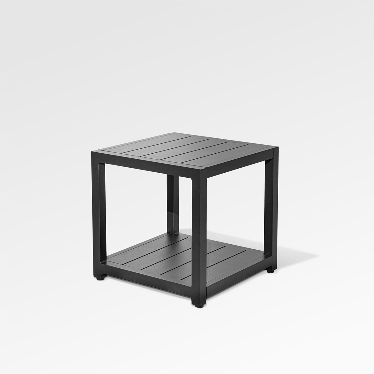 Chestnut LUX Black Aluminum Square End Table - Enclover
