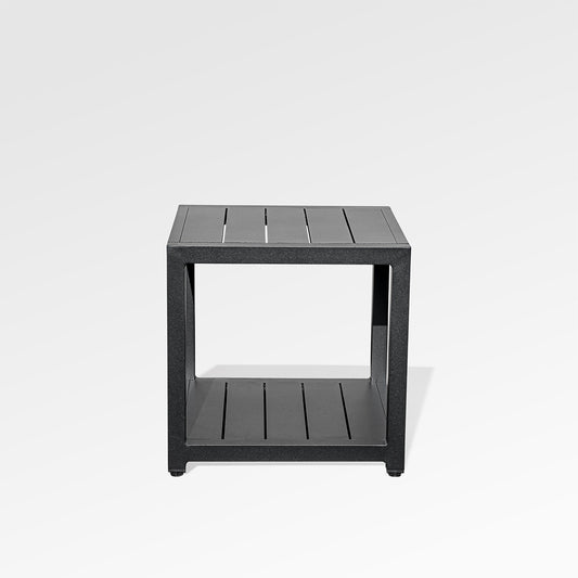 Chestnut LUX Black Aluminum Square End Table - Enclover