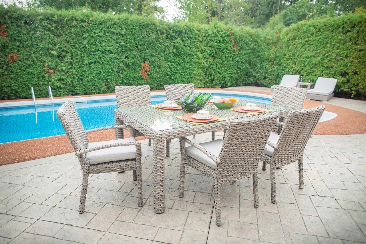 Tulip 6PPE Dining Set w/ Sunbrella® Cushion - Enclover