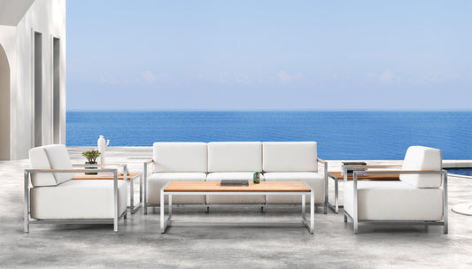 Acacia Lux Sofa Set with Sunbrella® Cushions