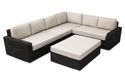 Agave sectional set with ottoman and sunbrella cushions