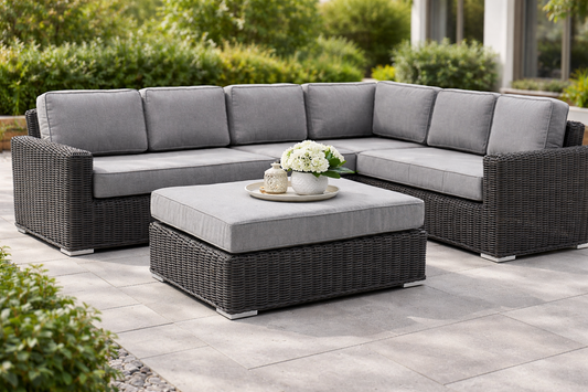 Bretton Full Round Wicker Sectional with Sunbrella Cushions