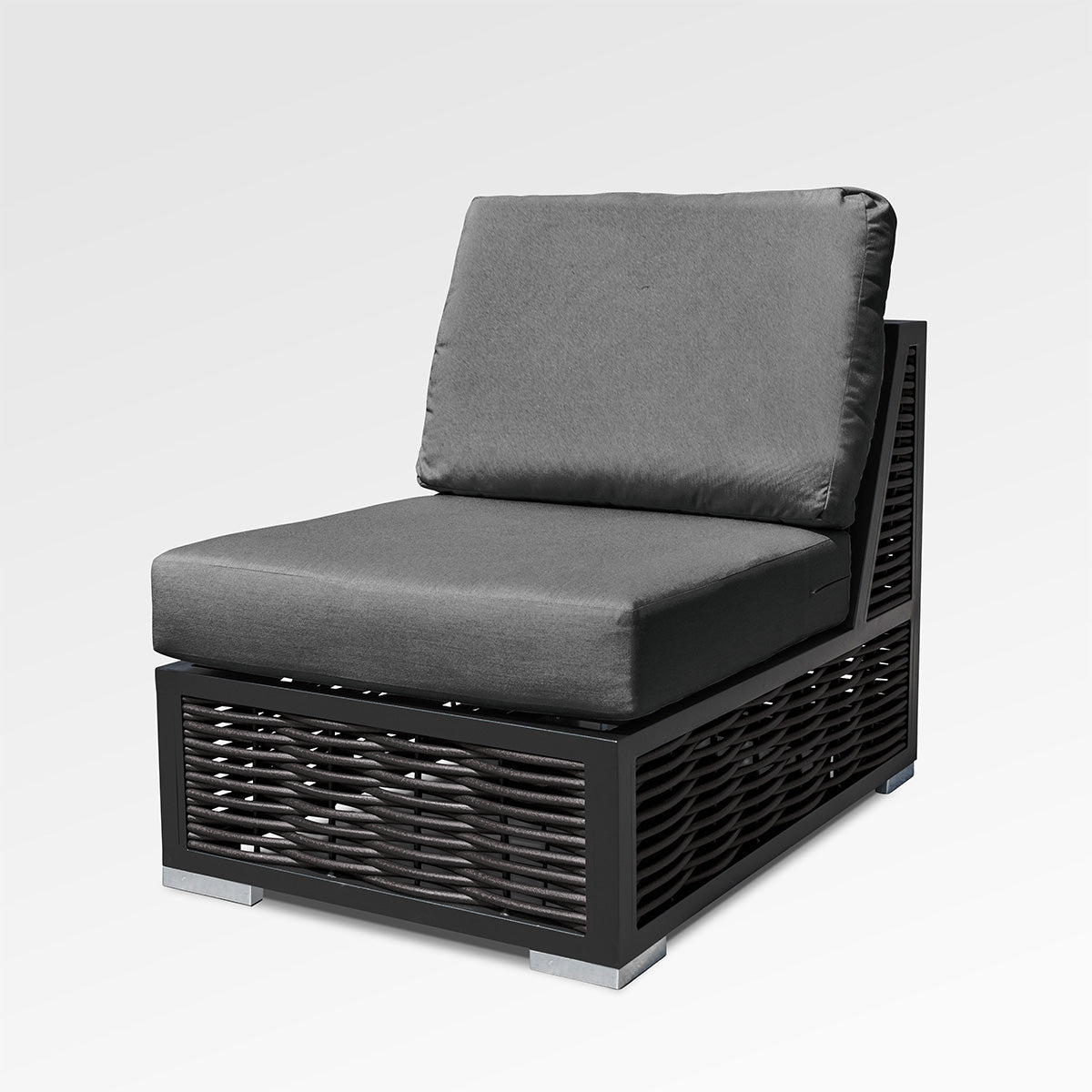 Chestnut Lux Armless Middle Chair with Sunbrella® Cushions