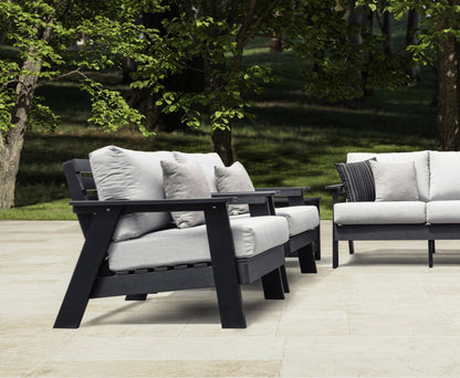 Hazelnut Black Polymer Sofa with Sunbrella® Cushion