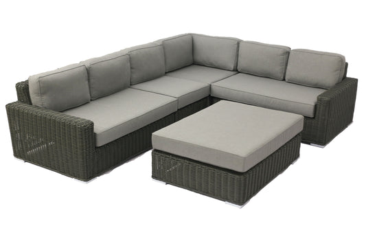 Agave sectional set with ottoman and sunbrella cushions