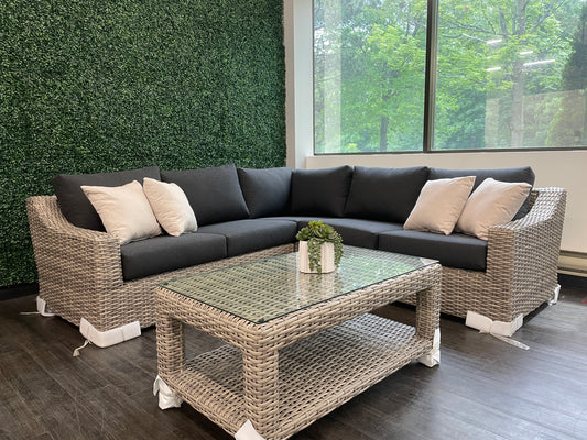 Tulip 5 Seat Sectional with Sunbrella® Cushions and Coffee Table
