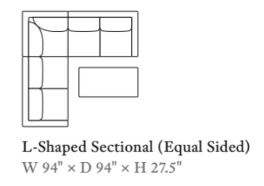 Tulip 5 Seat Sectional with Sunbrella® Cushions and Coffee Table