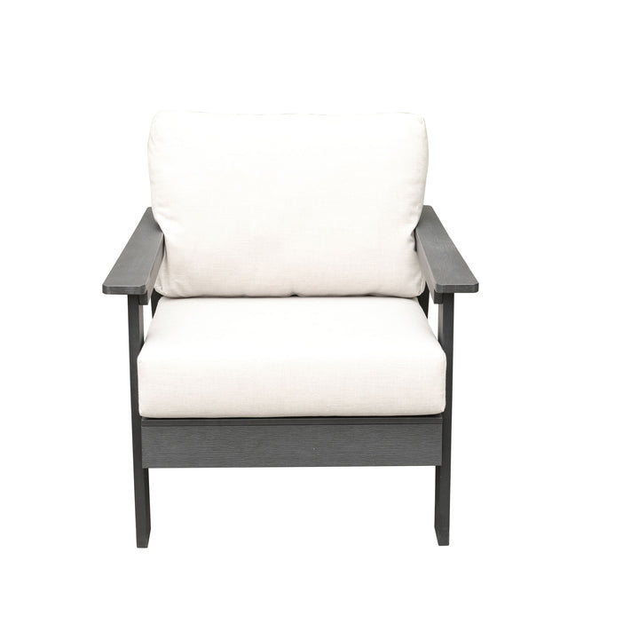 Hazelnut Black Polymer Lounge Chair with Sunbrella® Cushion
