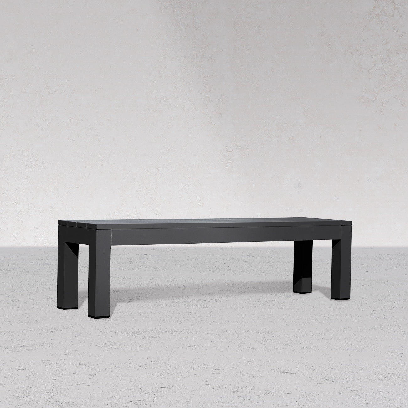 Chestnut Lux Black Aluminum Dining Bench - Enclover