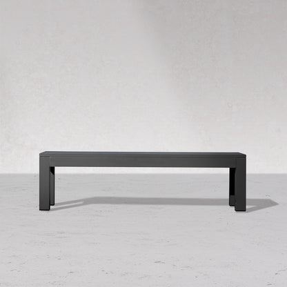 Chestnut Lux Black Aluminum Dining Bench - Enclover