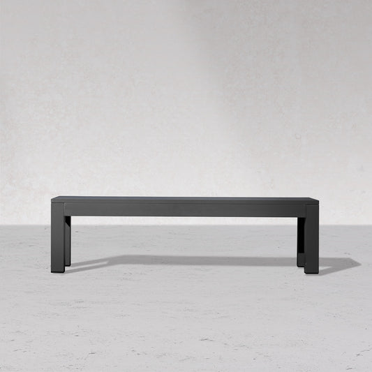 Chestnut Lux Black Aluminum Dining Bench - Enclover