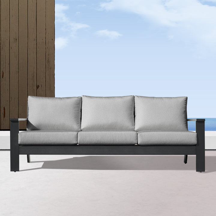 Magnolia Black Aluminum Sofa with Sunbrella® Cushion